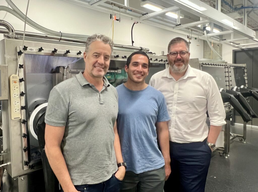 John Rock, Director and Keong Chan, Managing Director at OTB Ventures with Professor Dane McCamey.