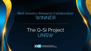 Q-SI Project. sinner of best Industry-Research Collaboration