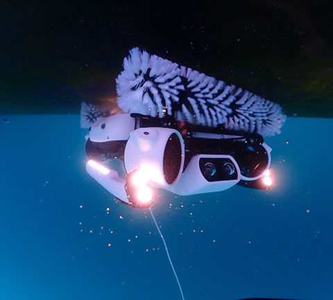 Hullbot H6 autonomous ship-cleaner at work