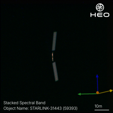 Non-Earth Imaging of Starlink-31443 satellite from Continuum-1. Credit: HEO