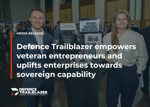 Perry Thomas, Chief Operating Officer, and Emily Pyke, co-founder and Chief Executive Officer of UndaTech, pictured at the Defence Trailblazer Capability Showcase DTECH26 in March.